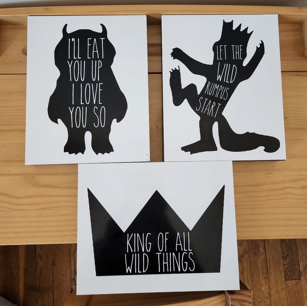 Set Of 3 "Where the Wild Things Are" Pictures